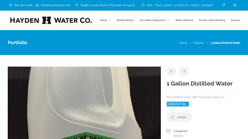 1 Gallon Distilled Water