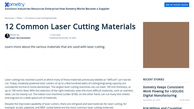 12 Common Laser Cutting Materials