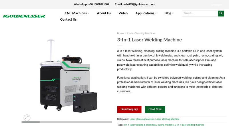 3 In 1 Laser Welding Cutting Cleaning Machine