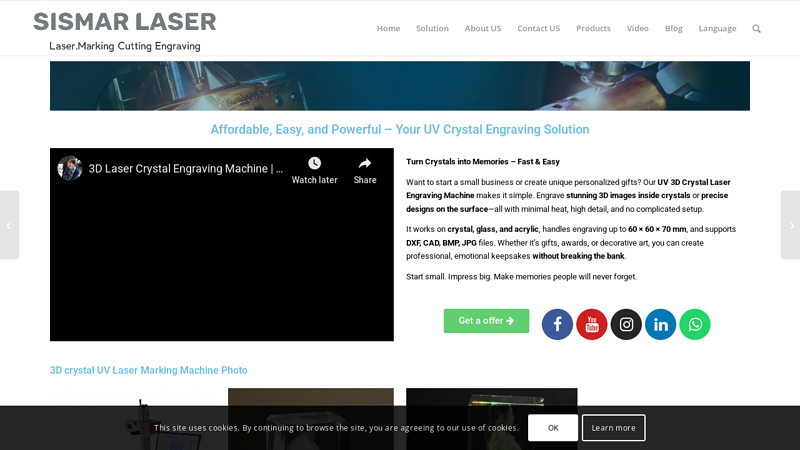 3D Crystal Laser Engraving Machine