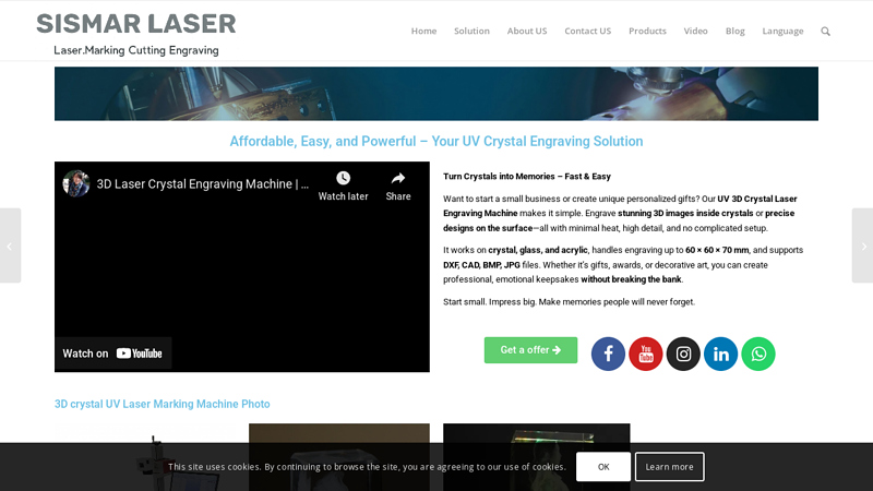 3D Crystal Laser Engraving Machine