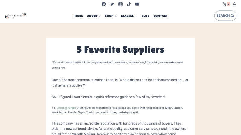 5 Favorite Suppliers