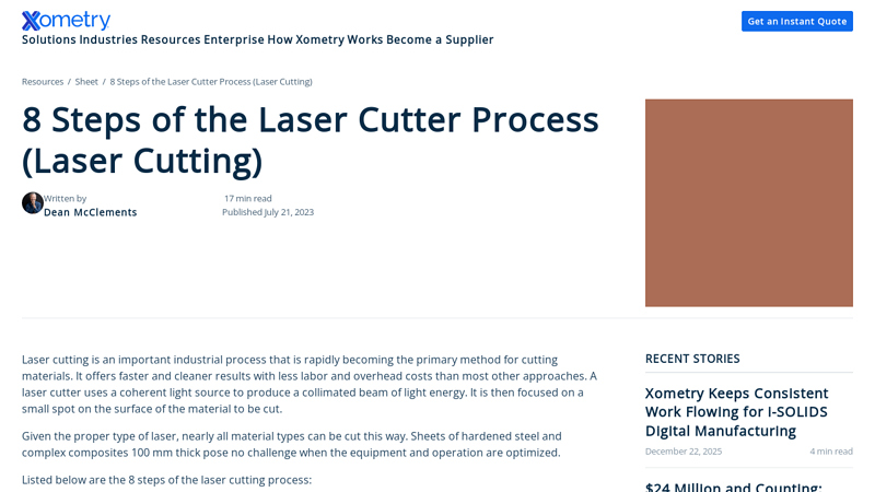 8 Steps of the Laser Cutter Process (Laser Cutting)