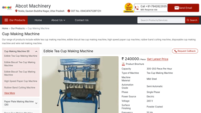 Edible Tea Cup Making Machine - Abcot Machinery