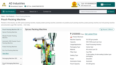 Pouch Packing Machine - Ahmedabad - AD Industries