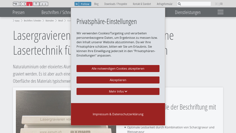 Aluminium mit einem Laser beschriften