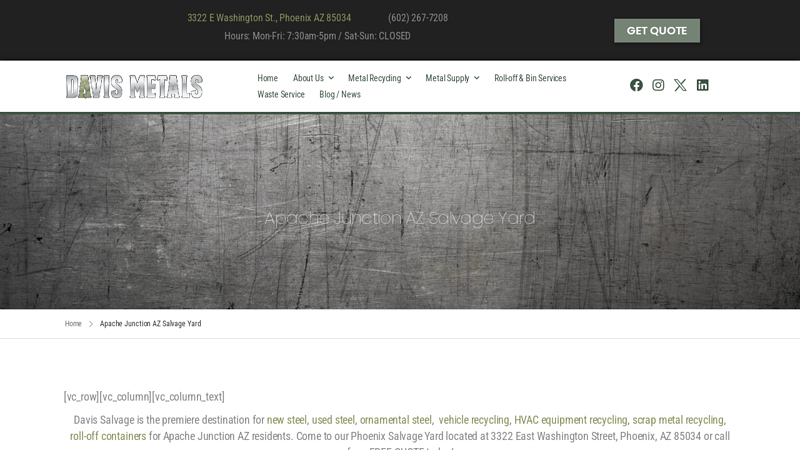 Apache Junction AZ Salvage Yard