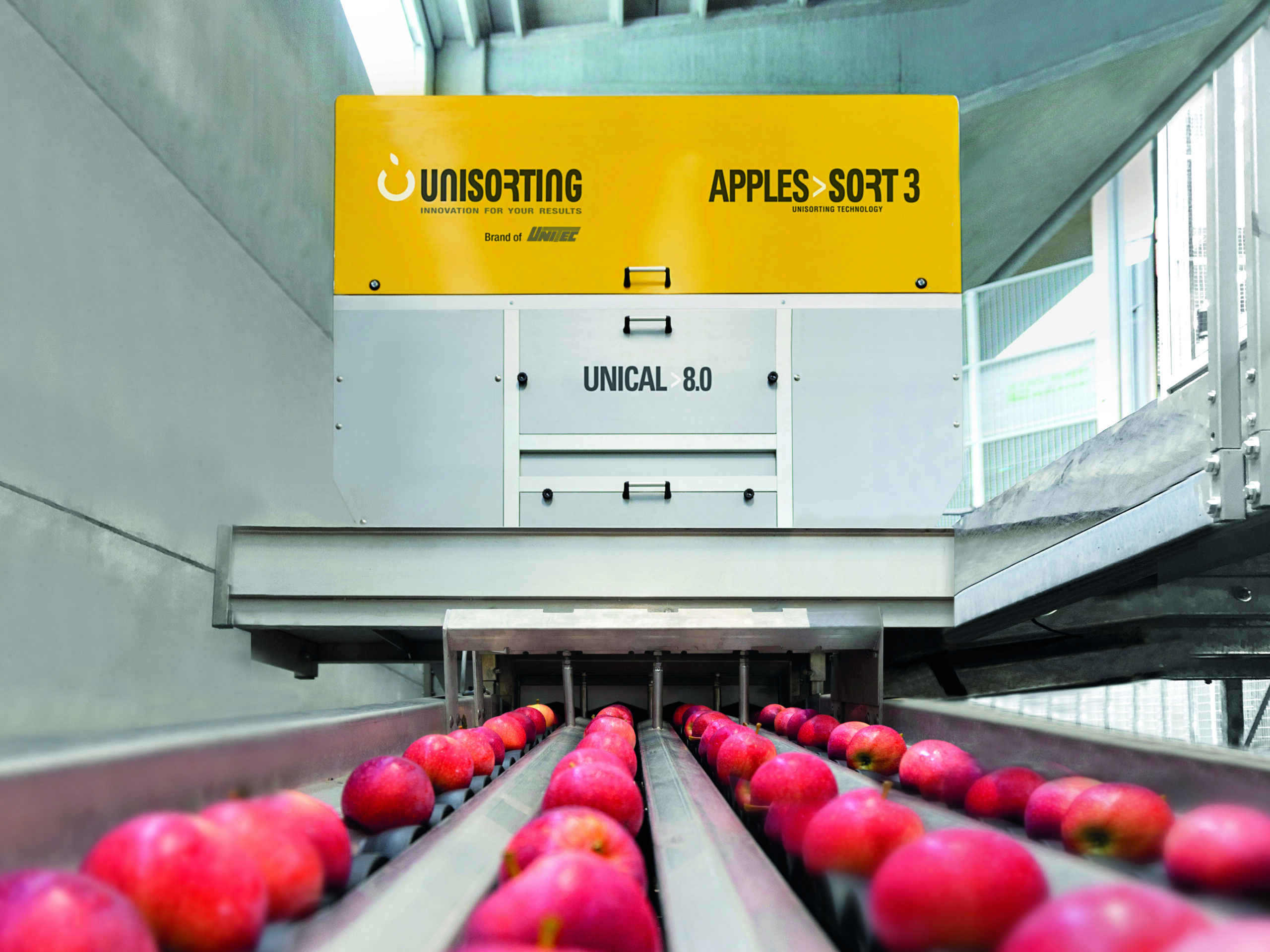 Illustrative example of apple sorting machine from Google Search