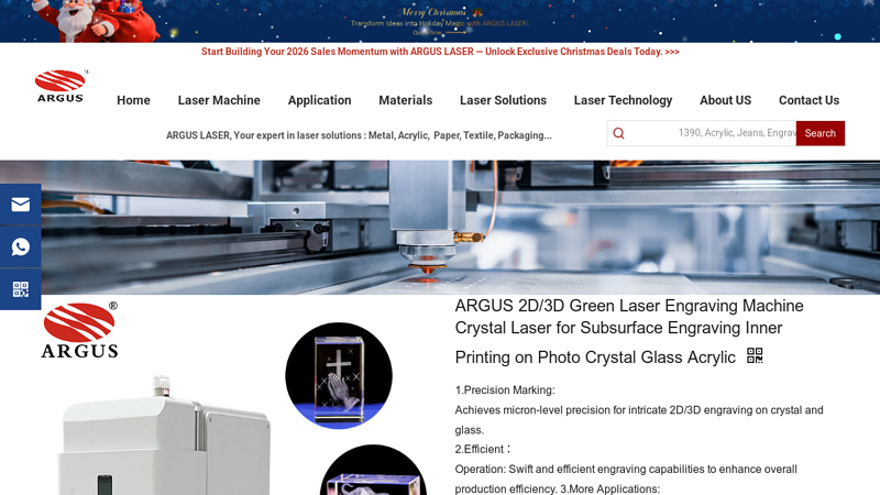 ARGUS 2D/3D Green Laser Engraving Machine Crystal Laser for ...