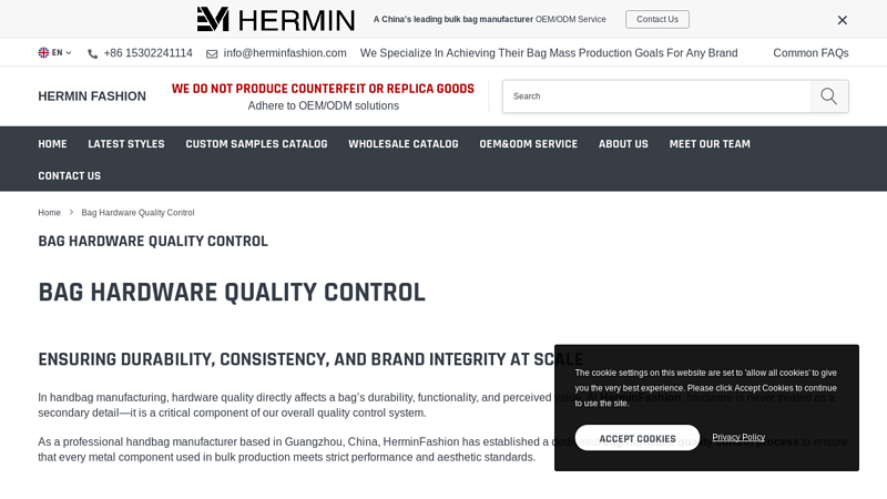 Bag Hardware Quality Control