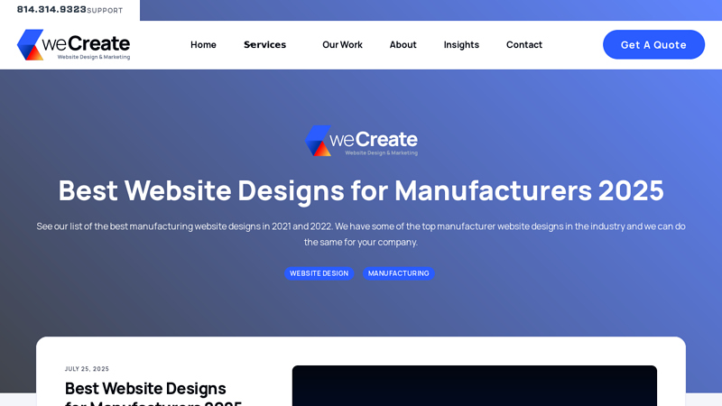 Best Website Designs for Manufacturers 2025