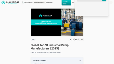 Global Top 10 Industrial Pump Manufacturers [2025]