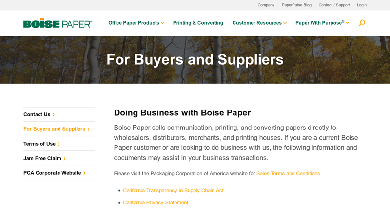 Boise Paper Buyer Information