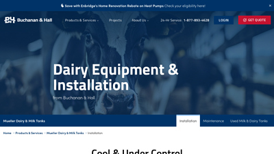Dairy Equipment & Installation - Stratford - Buchanan & Hall