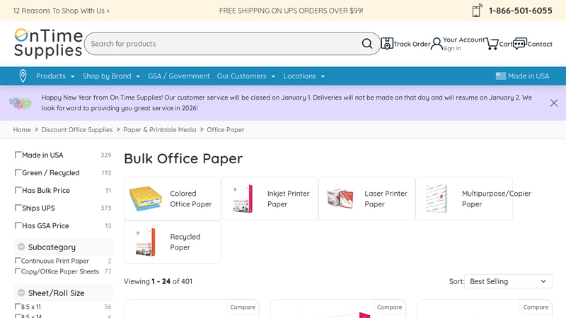 Bulk Office Paper and Wholesale Copy Paper