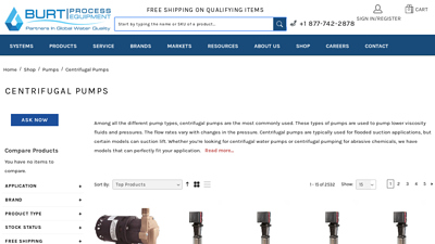 Centrifugal Pumps - Burt Process Equipment