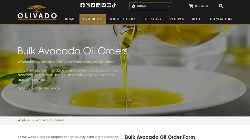 Buy bulk avocado oil from Olivado