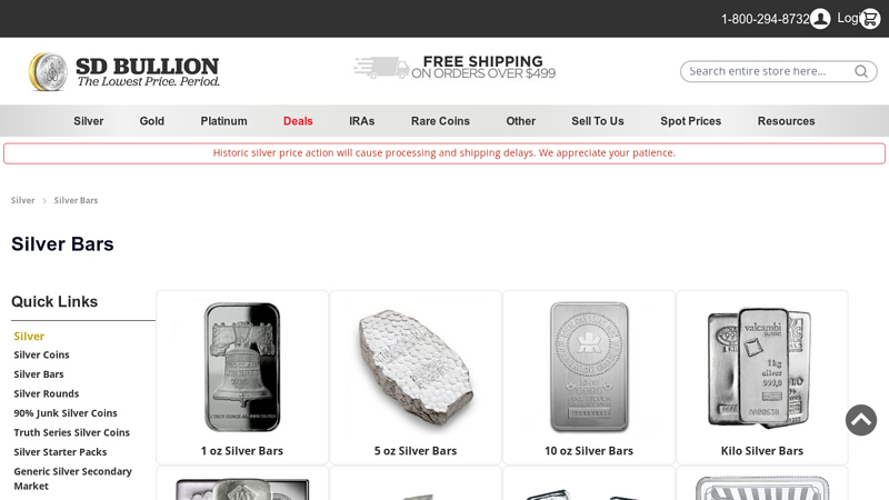 Buy Silver Bars for Sale