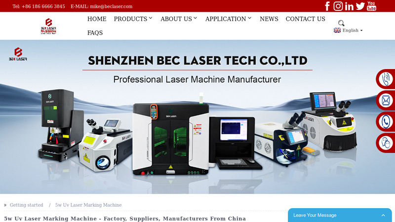 China 5w Uv Laser Marking Machine Manufacturers and Factory ...