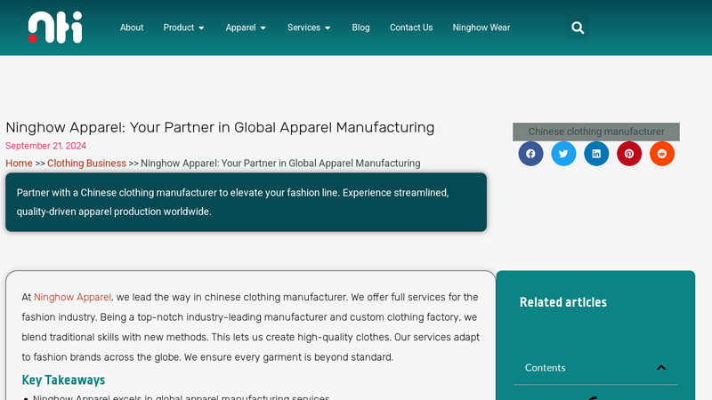 Chinese Clothing Manufacturer for Global Start