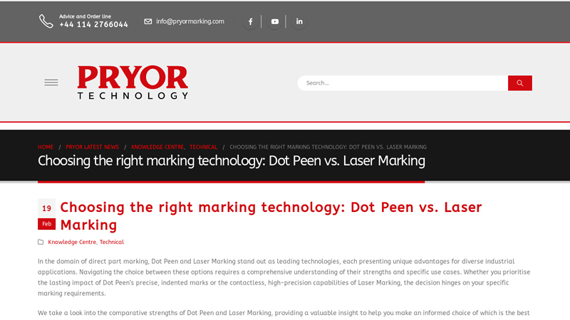 Choosing the right marking technology