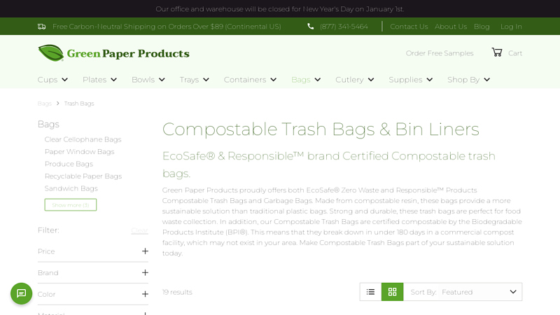 Compostable Trash Bags & Bin Liners