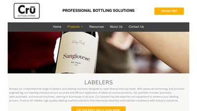 Labelers, Labeling Machines - Cru Bottling Systems