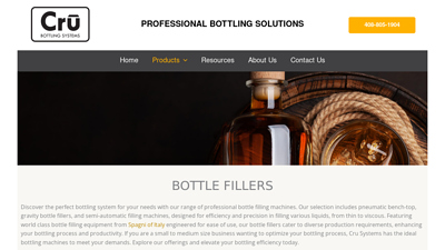 Bottle Fillers, Automatic Bottle Filling Machines - Cru Bottling Systems