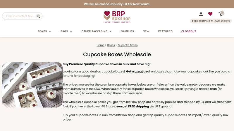 Cupcake Boxes Wholesale