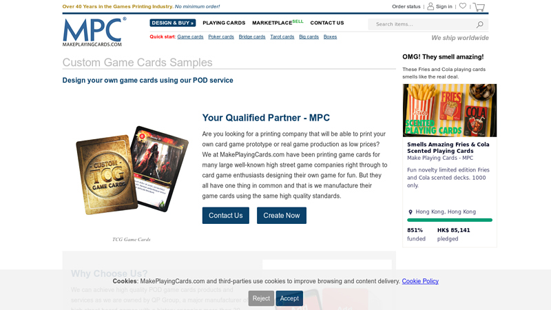 Custom Game Cards POD Printing