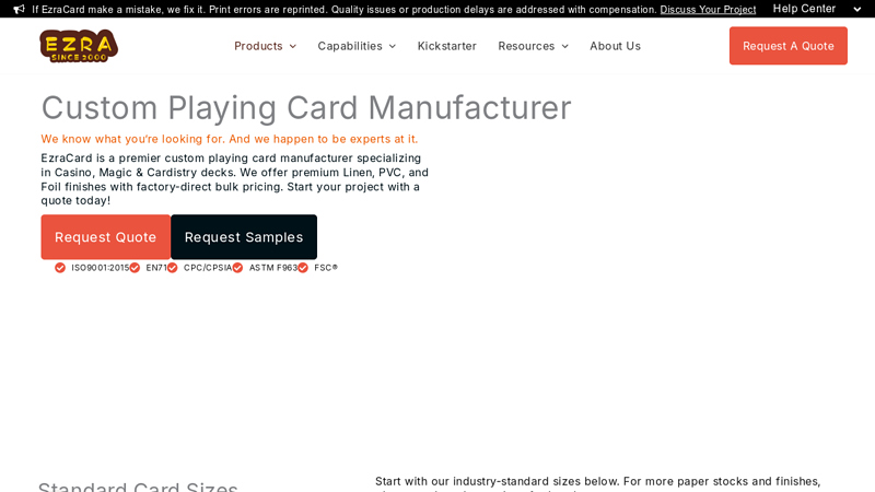 Custom Playing Card Manufacturer