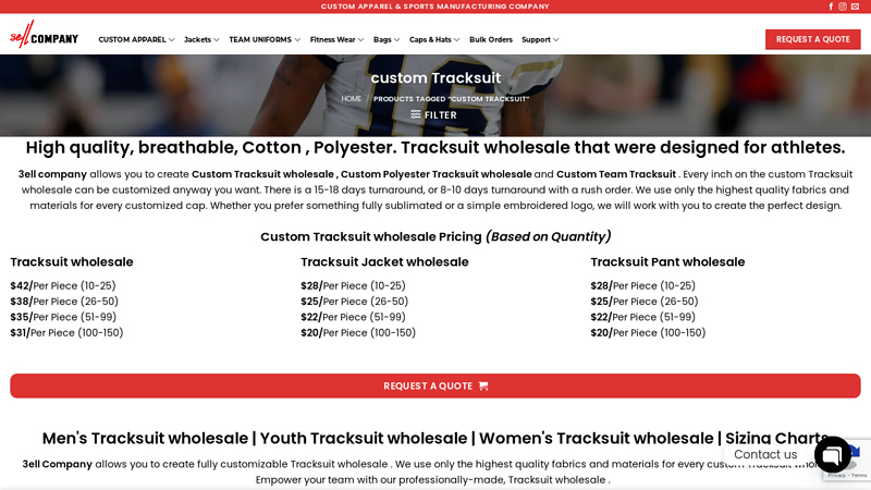 custom Tracksuit Wholesale Manufacturer & Supplier