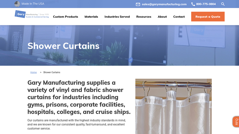 Custom Vinyl & Fabric Shower Curtain Manufacturer