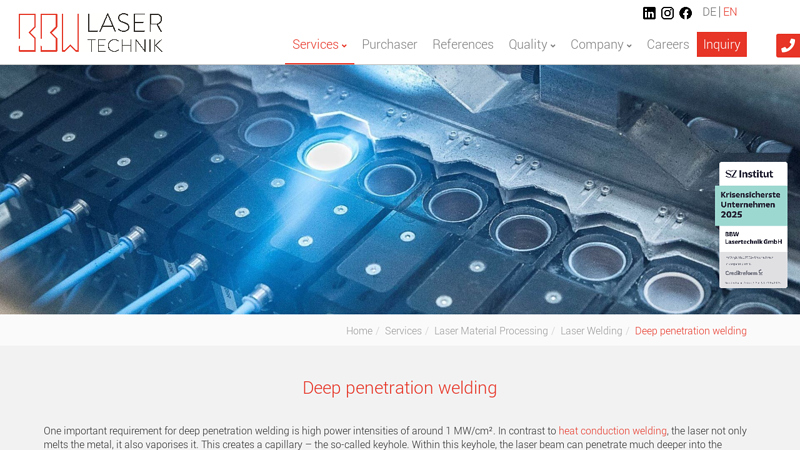 Deep penetration welding