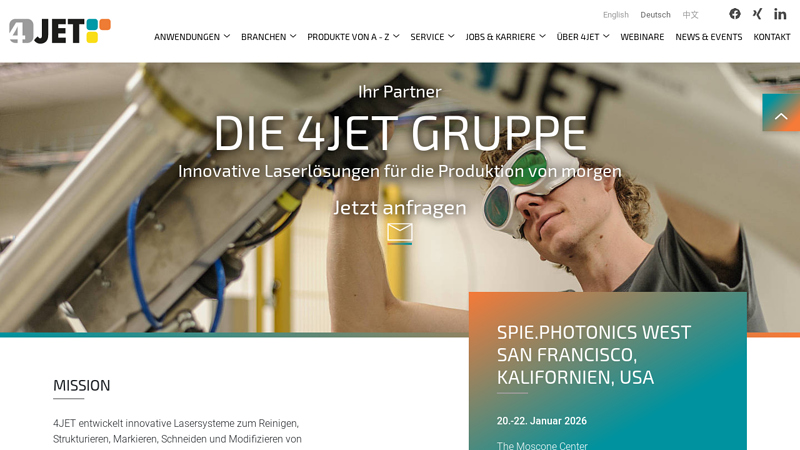 Die 4JET Gruppe – Innovative Lasersysteme und