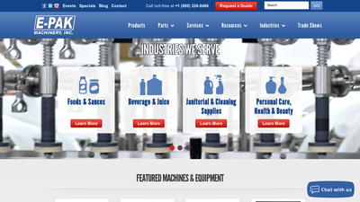 Bottling & Filling Equipment Manufacturer | E-PAK Machinery