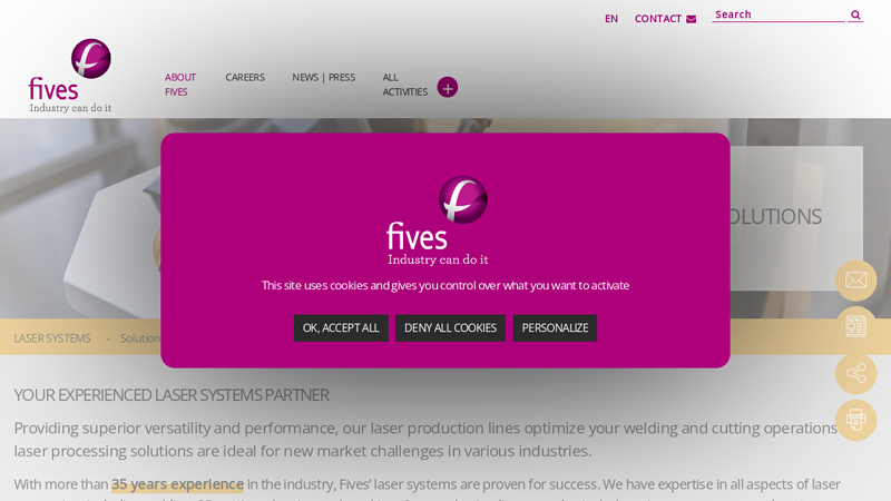 Fives laser systems for welding and cutting