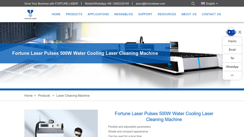 Fortune Laser Pulses 500W Water Cooling Laser Cleaning Machine