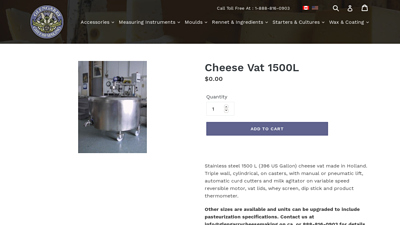 Cheese Vat 1500L - Glengarry Cheesemaking