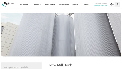 Raw Milk storage tanks and cream tanks, dairy and milk silos