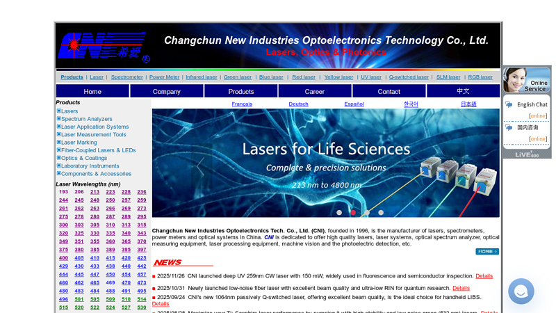 Green laser, Blue laser, Infra Red laser, IR laser, UV DPSS laser.