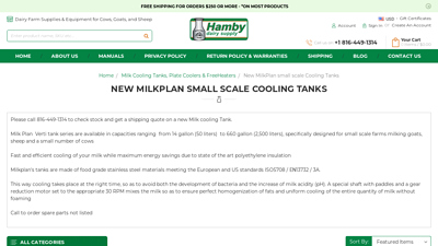 New MilkPlan small scale Cooling Tanks - Hamby Dairy Supply
