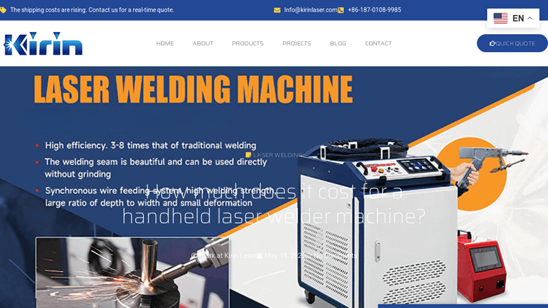 How much does it cost for a handheld laser welder machine?