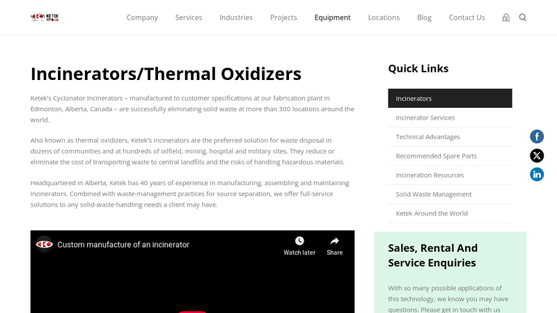 Incinerators/Thermal Oxidizers