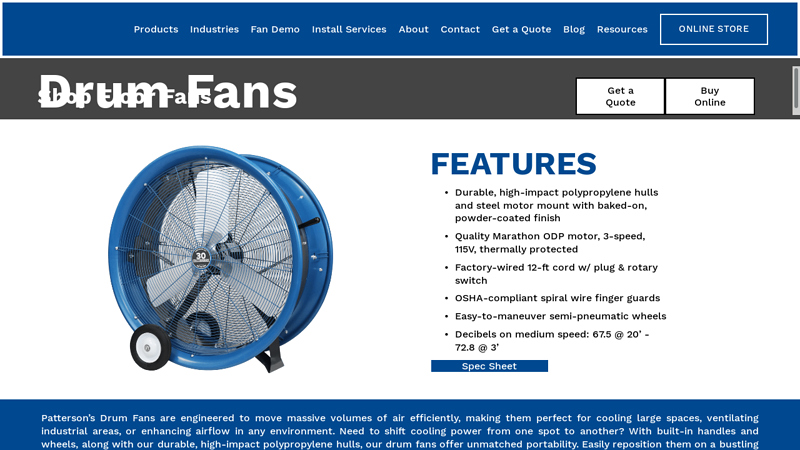 Industrial Drum Fans