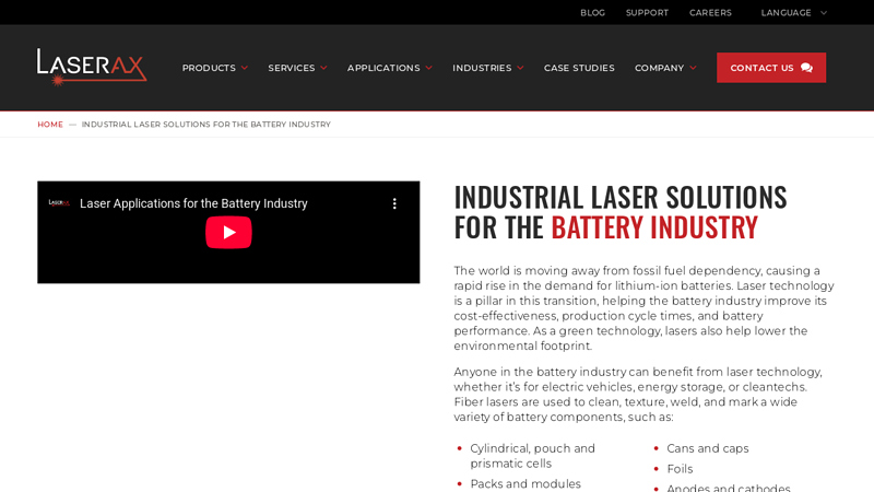 Industrial Laser Solutions for the Battery Industry