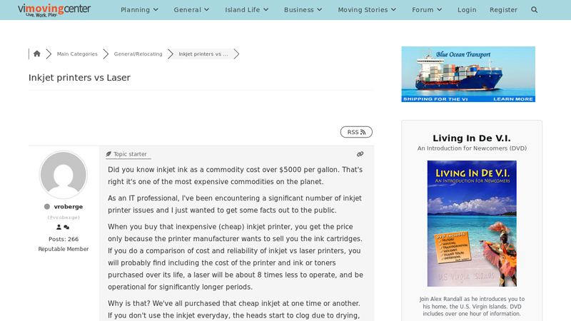Inkjet printers vs Laser – General/Relocating