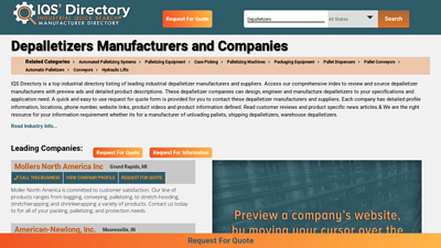 Depalletizer Manufacturers Suppliers | IQS Directory