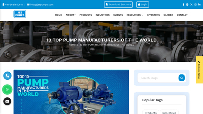 10 top pump manufacturers of the world