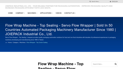 Flow Wrap Machine - Top Sealing - Servo Flow Wrapper | Sold in 50 ...